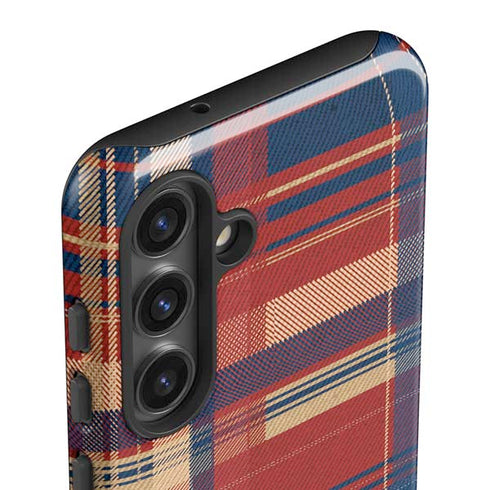 Red and Blue Plaid Galaxy S25 Plus Impact Case